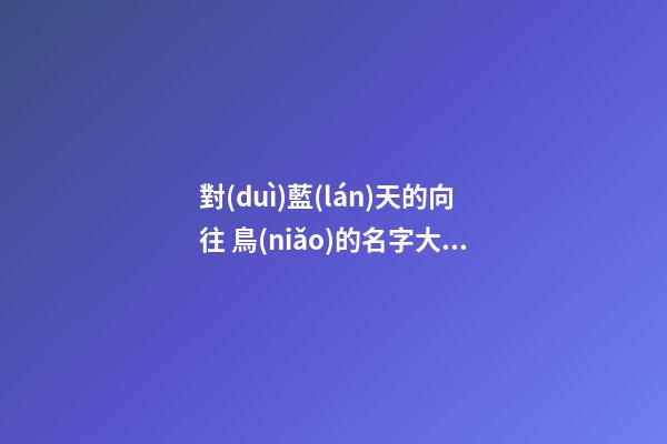 對(duì)藍(lán)天的向往 鳥(niǎo)的名字大全